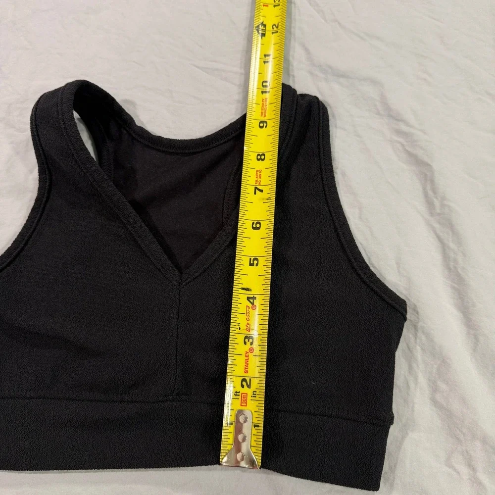 Five Dancewear Kids Youth Large Black V-Neck Racerback Sports Bra Dance Top YL